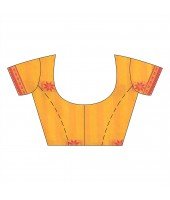 DESH BIDESH Women`s Traditional Bengali Tant Handloom Cotton Saree Galaxi Design With Blouse Piece(Yellow)